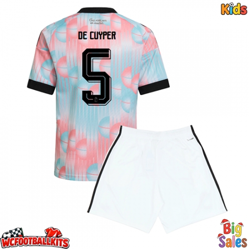 Belgium Maxim De Cuyper #5 Replica Away Stadium Kit for Kids World Cup 2026 Short Sleeve (+ pants)